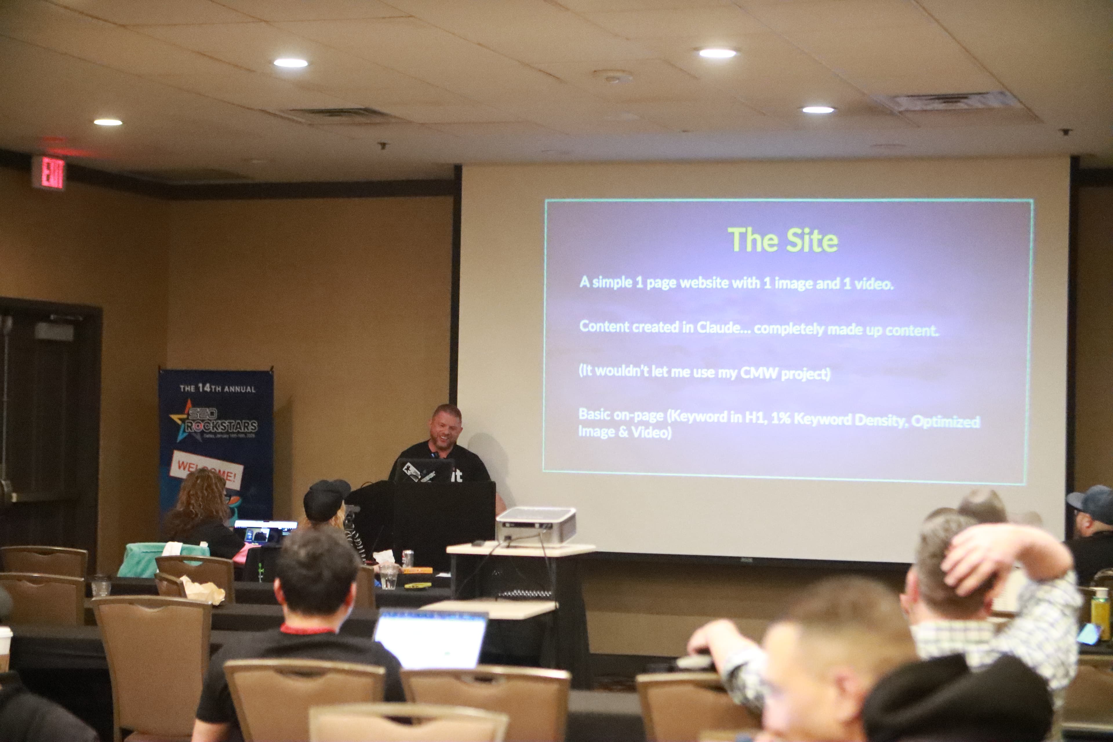 Packed conference room at SEO Rockstars Dallas 2026